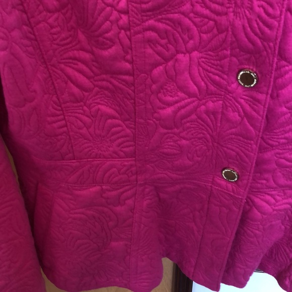 Fuschia Isaac Mizrahi Live Peplum Jacket - L/XL - Picture 5 of 9
